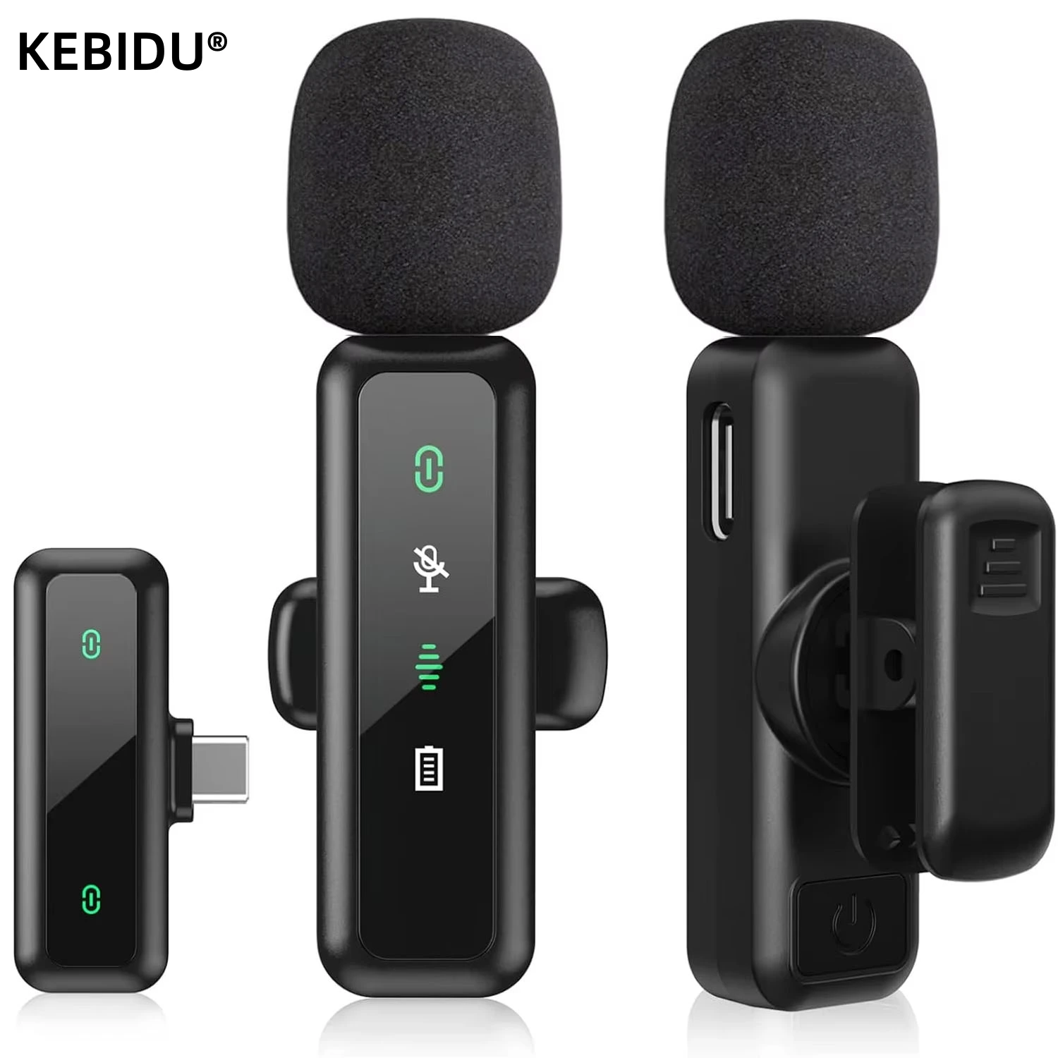 Streaming Mic Condenser - Yaka Kablosuz Mikrofon 80 mAh Şarj