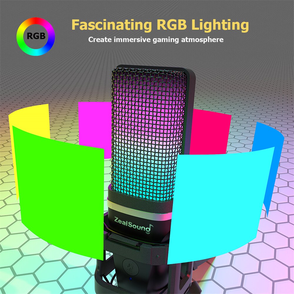 Zealsound RGB kayıt mikrofon i - Streaming Mic Condenser incelemesi ve fiyatı