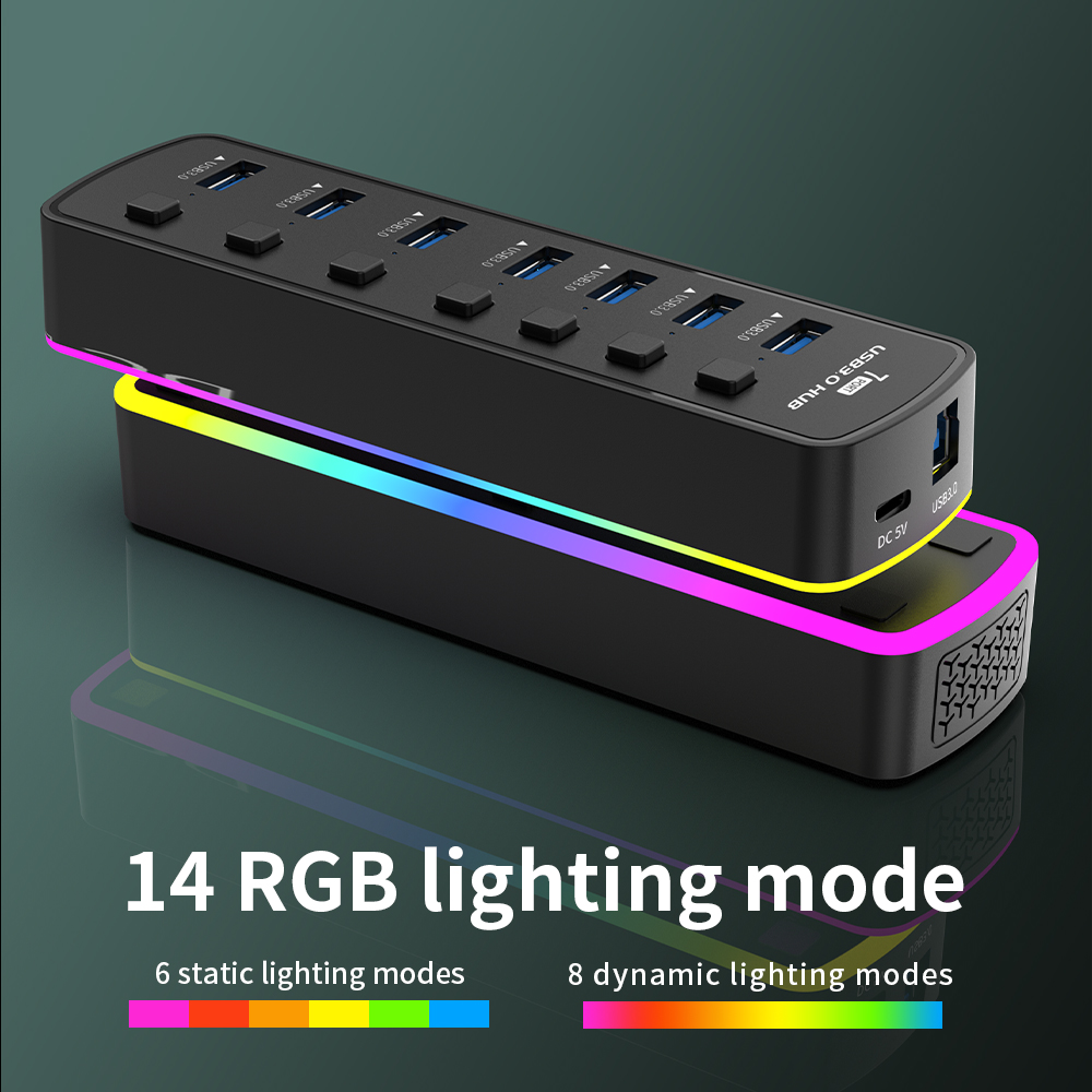 RGB USB 3.0 Hub 7 Port Veri Ba - Esports Gaming Splitter incelemesi ve fiyatı